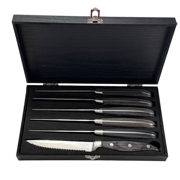 Steak Knives Full Tang w/box by A Cut Above Cutlery - Stainless Steel Serrated - Picture 1 of 8